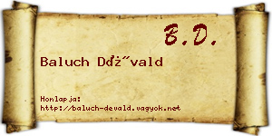 Baluch Dévald névjegykártya